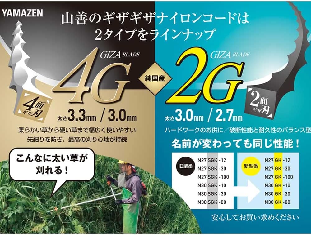 山善(YAMAZEN) ナイロンコード 刈払機用 差込み式